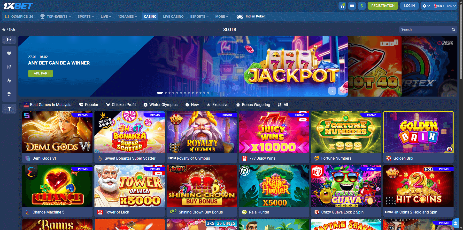1XBET online casino malaysia slot games