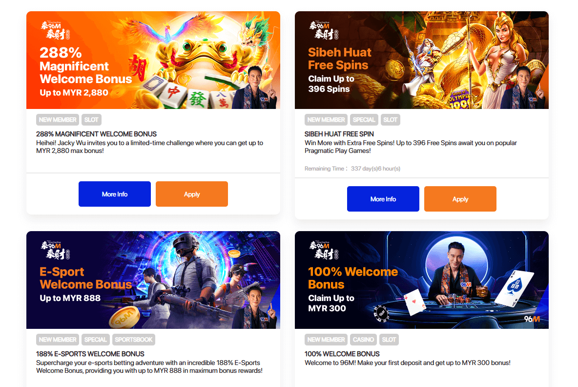 96M Online Casino Malaysia Latest Promotions 96M Online Casino Malaysia Latest Promotions