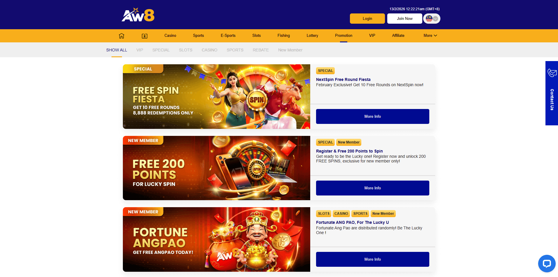AW8 online casino malaysia promotions