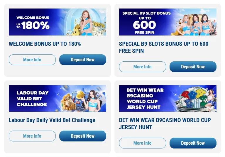 B9 Casino Malaysia latest promotions