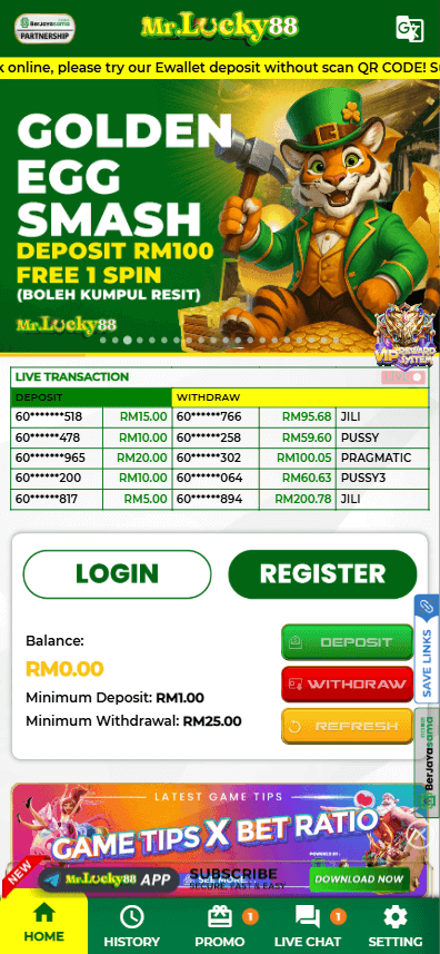 MrLucky88 mobile responsive screenshot