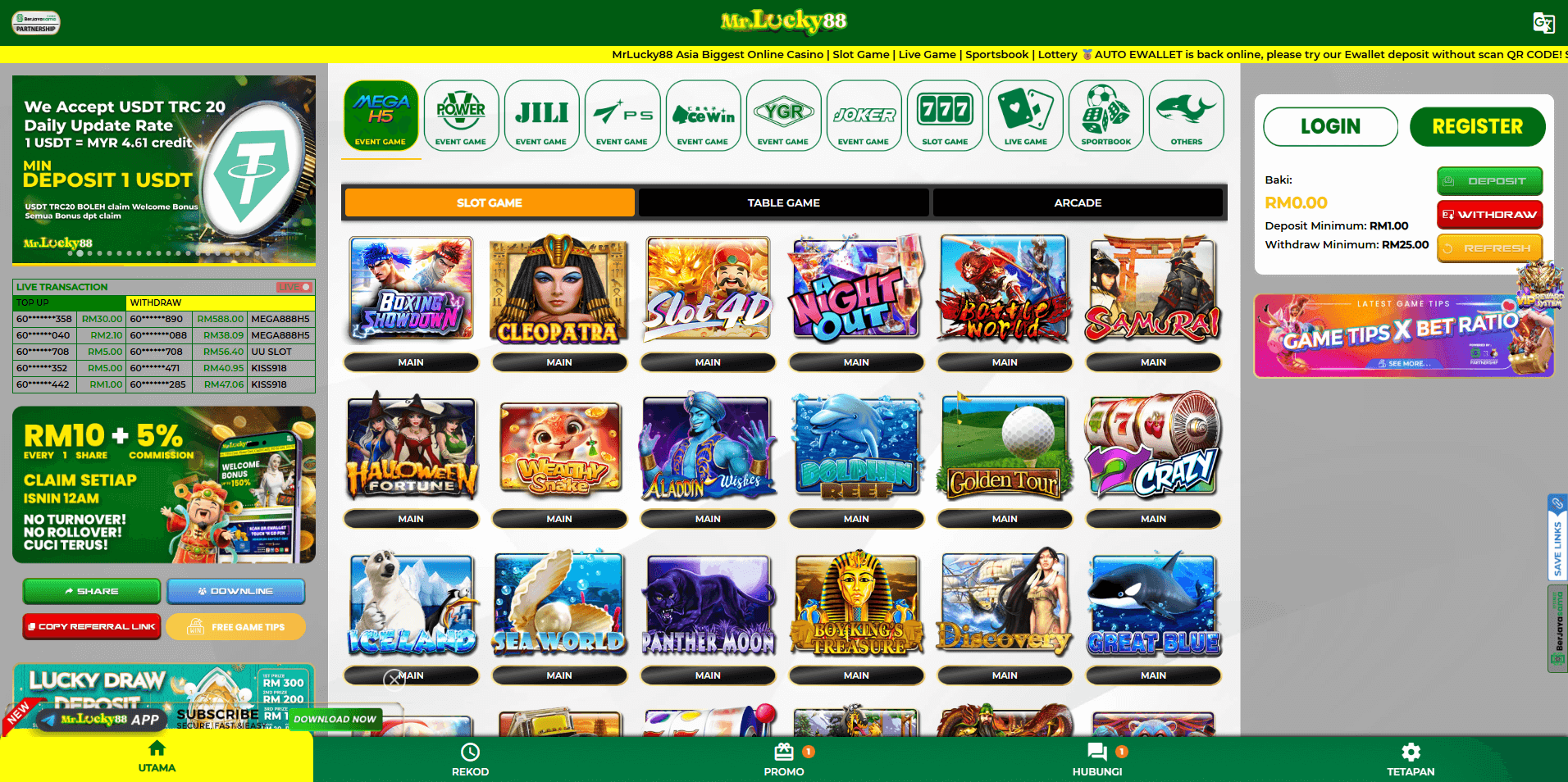 MrLucky88 online casino screenshot