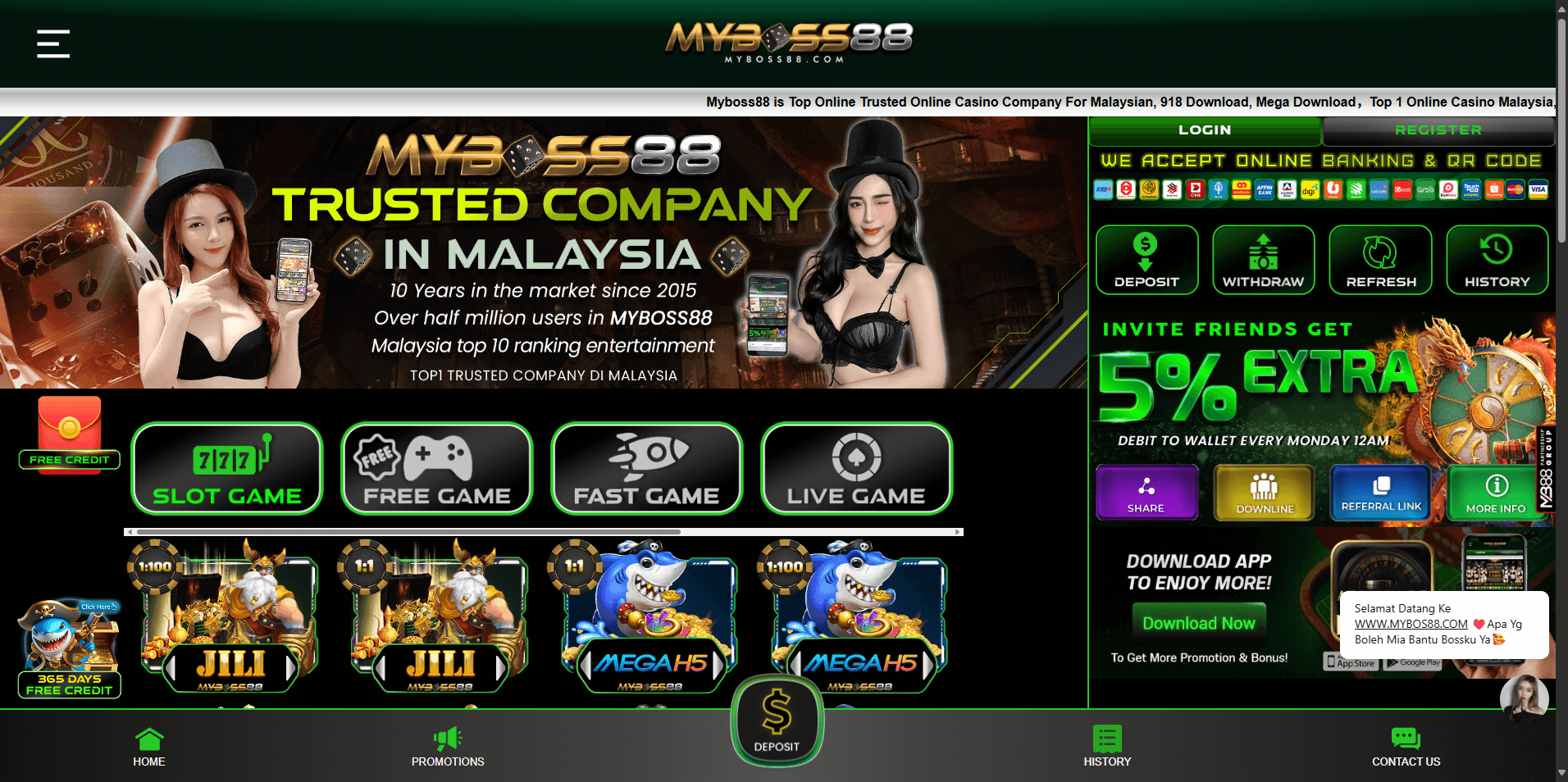 Myboss88 online casino 2025 screenshot