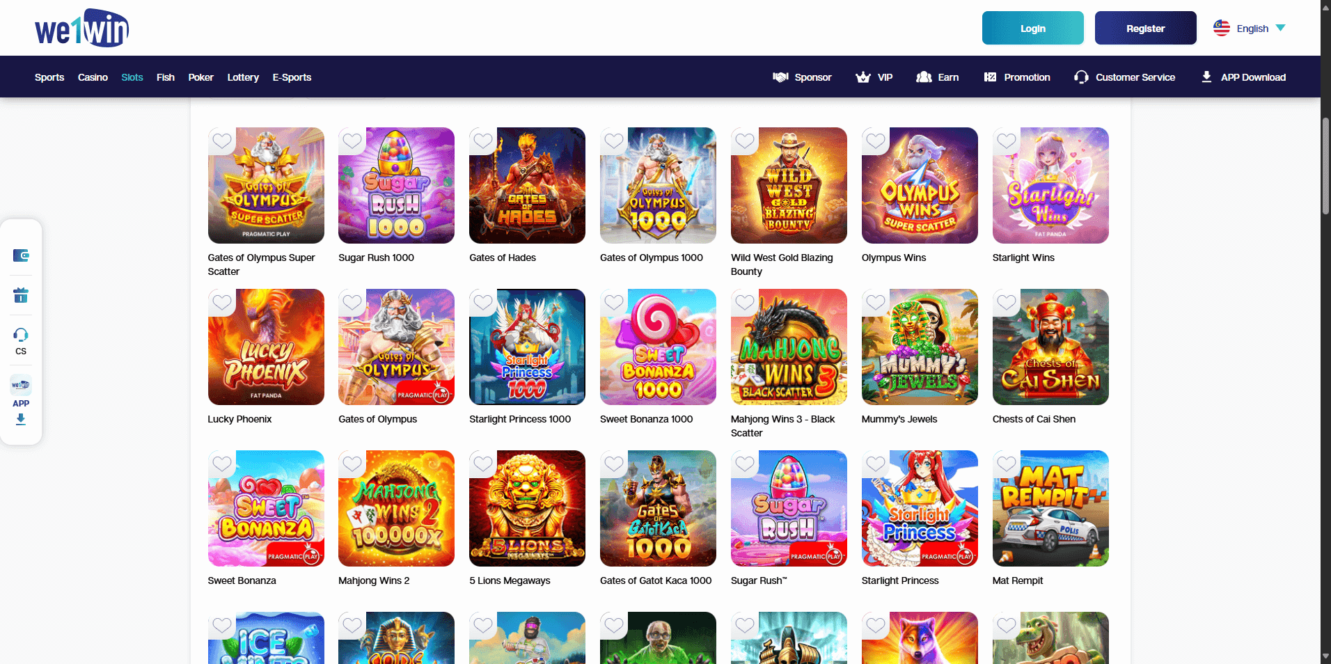 We1Win game library 2025