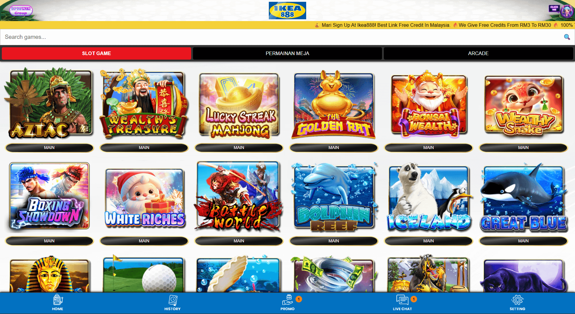 ikea888 online casino featured games