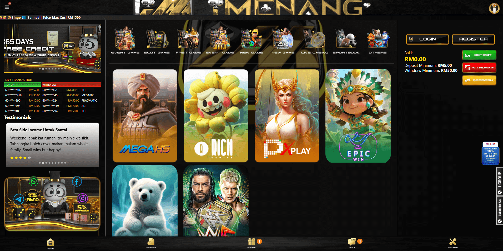 imenang online casino malaysia 2025 screenshot