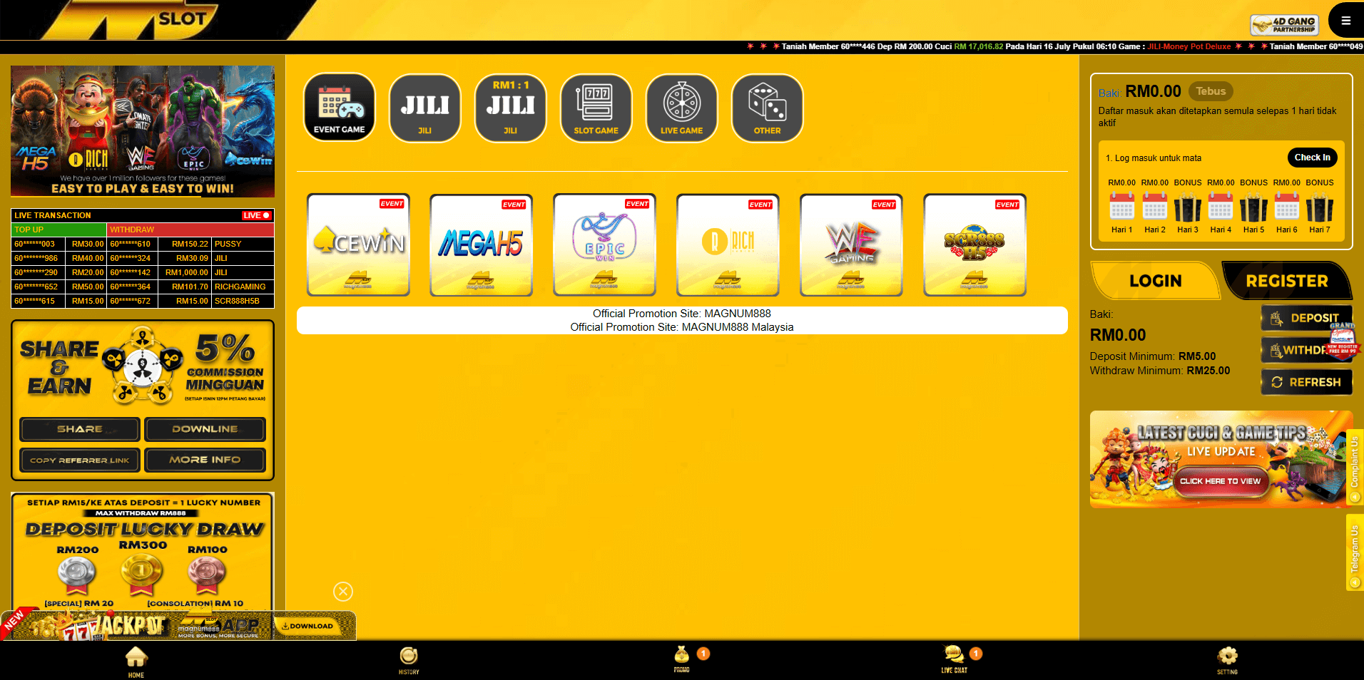 magnum888 online casino malaysia screenshot