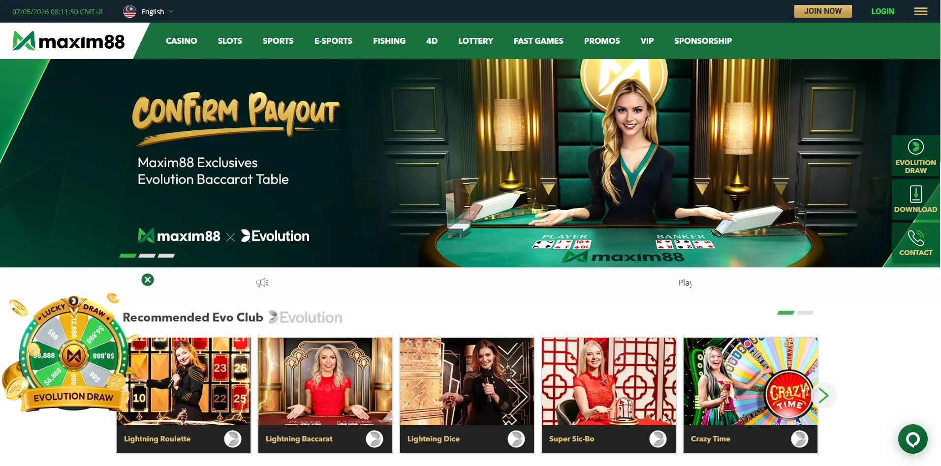 maxim88 online casino malaysia screenshot