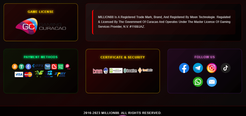 Million88 Review Malaysia (2026): Fast Payouts, Unverifiable Licence — Is It Legit or Risky? 3 million88 footer