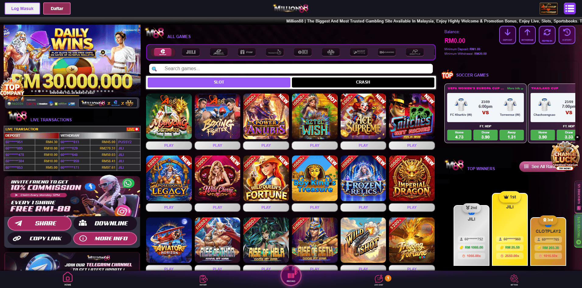 Million88 Review Malaysia (2026): Fast Payouts, Unverifiable Licence — Is It Legit or Risky? 1 million88 online casino malaysia desktop