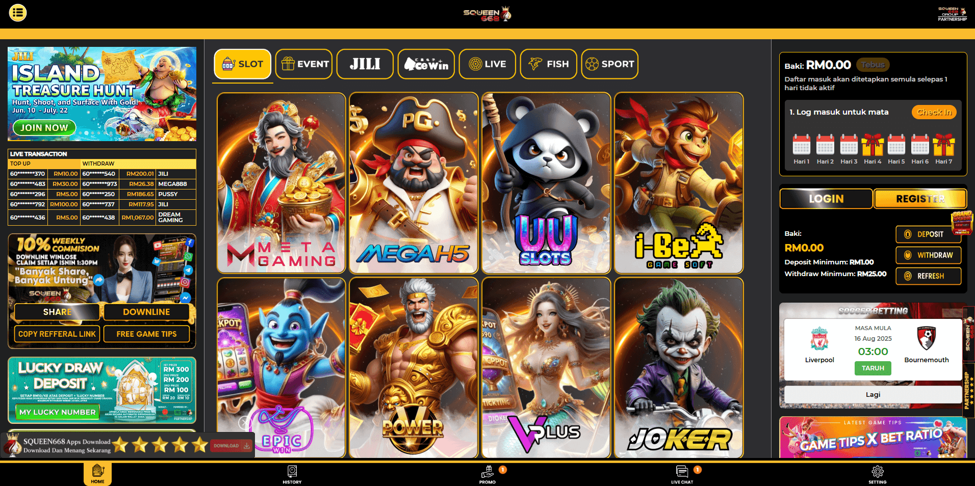 squeen668 online casino malaysia 2025